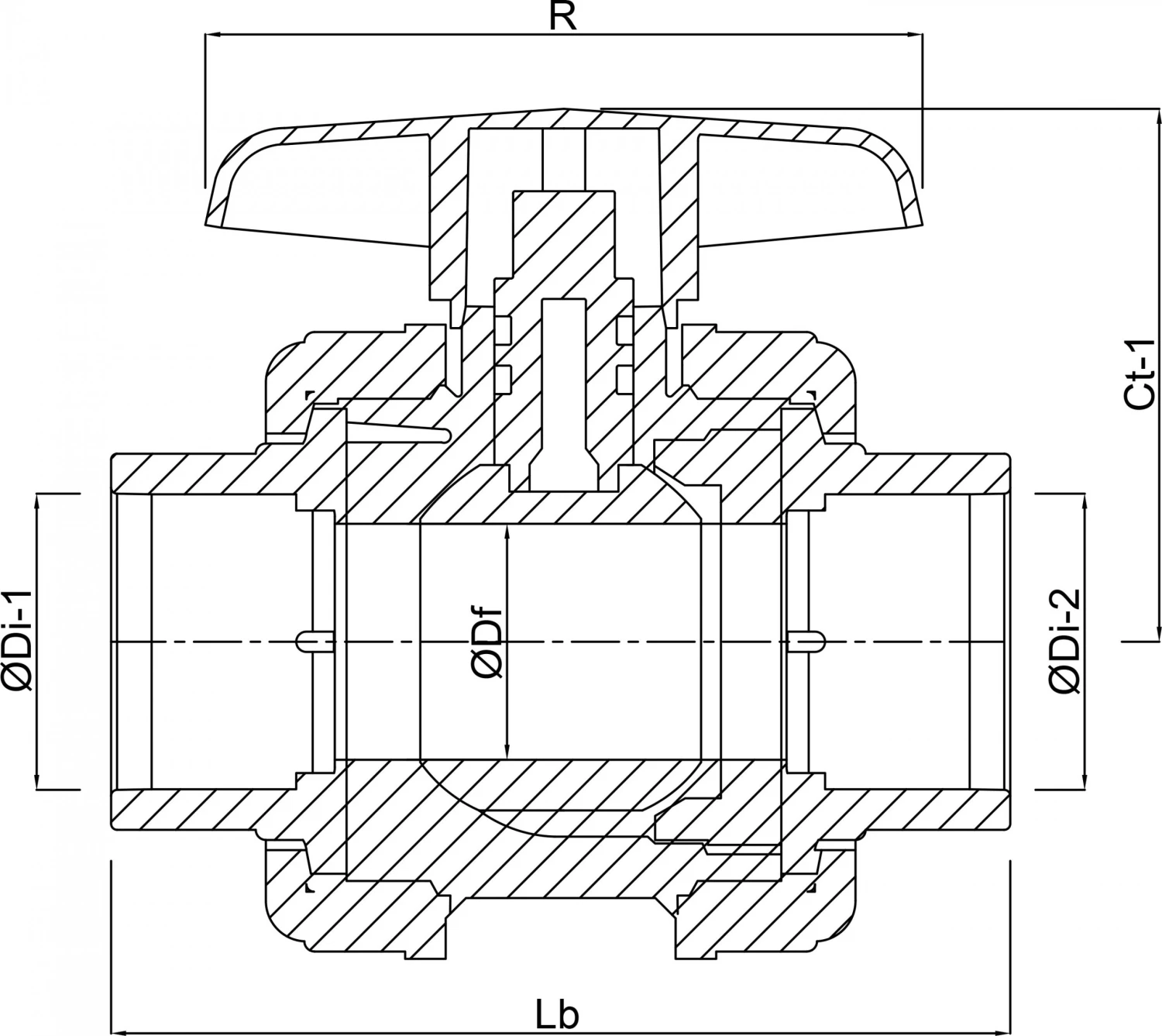 Kogelkraan, Type Safe 600 – 63 Mm – 16 Bar – Profec 2 Kogelkraan, Type Safe 600 – 63 Mm – 16 Bar – Profec - Afbeelding 2