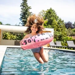 Grote Rosé Gouden Panterprint Zwemband – Swim Essentials