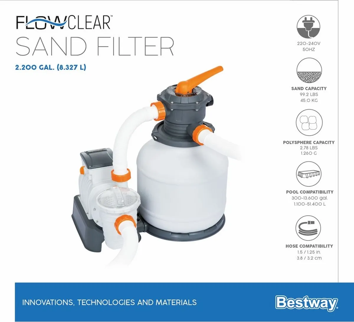 Flowclear Zandfilterpomp 11,3 M³/h – Bestway 4 Flowclear Zandfilterpomp 11,3 M³/h – Bestway - Afbeelding 4