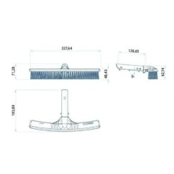 Schoonmaakborstel Voor Zwembaden – 33 Cm – Shark Series -Pool Technik Winkel pool wall brush colour blue 33 cm3